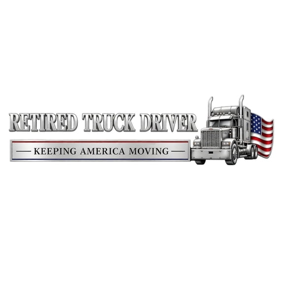 Retired Truck Driver Car Emblem Badge, Universal Truck Driver Edition Emblem Car Decals, Adhesive 3D Metal Retirement Badge Emblem Sticker, Auto Metal Raised Letter Fender Sticker