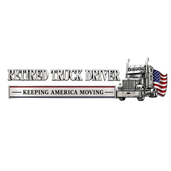 Retired Truck Driver Car Emblem Badge, Universal Truck Driver Edition Emblem Car Decals, Adhesive 3D Metal Retirement Badge Emblem Sticker, Letters Raised Metal Fenders Auto Sticker