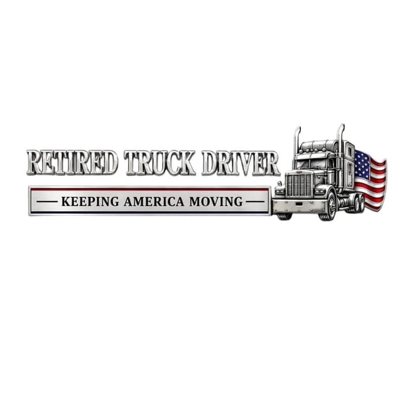 Retired Truck Driver Car Emblem Badge, Universal Truck Driver Edition Emblem Car Decals, Adhesive 3D Metal Retirement Badge Emblem Sticker, Letters Raised Metal Fenders Auto Sticker