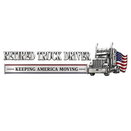 Retired Truck Driver Car Emblem Badge, Universal Truck Driver Edition Emblem Car Decals, Metal America Flag Patriotic Auto Sticker Decoration (2PCS)