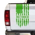 thumbnail image 1 of Retired Vietnam Veteran Distressed American USA US Flag Truck Tailgate Vinyl Decal Compatible with most Pickup Trucks - U.S. Army Sticker USMC USAF US Navy Decal (11" x 20", Yellow Green), 1 of 8