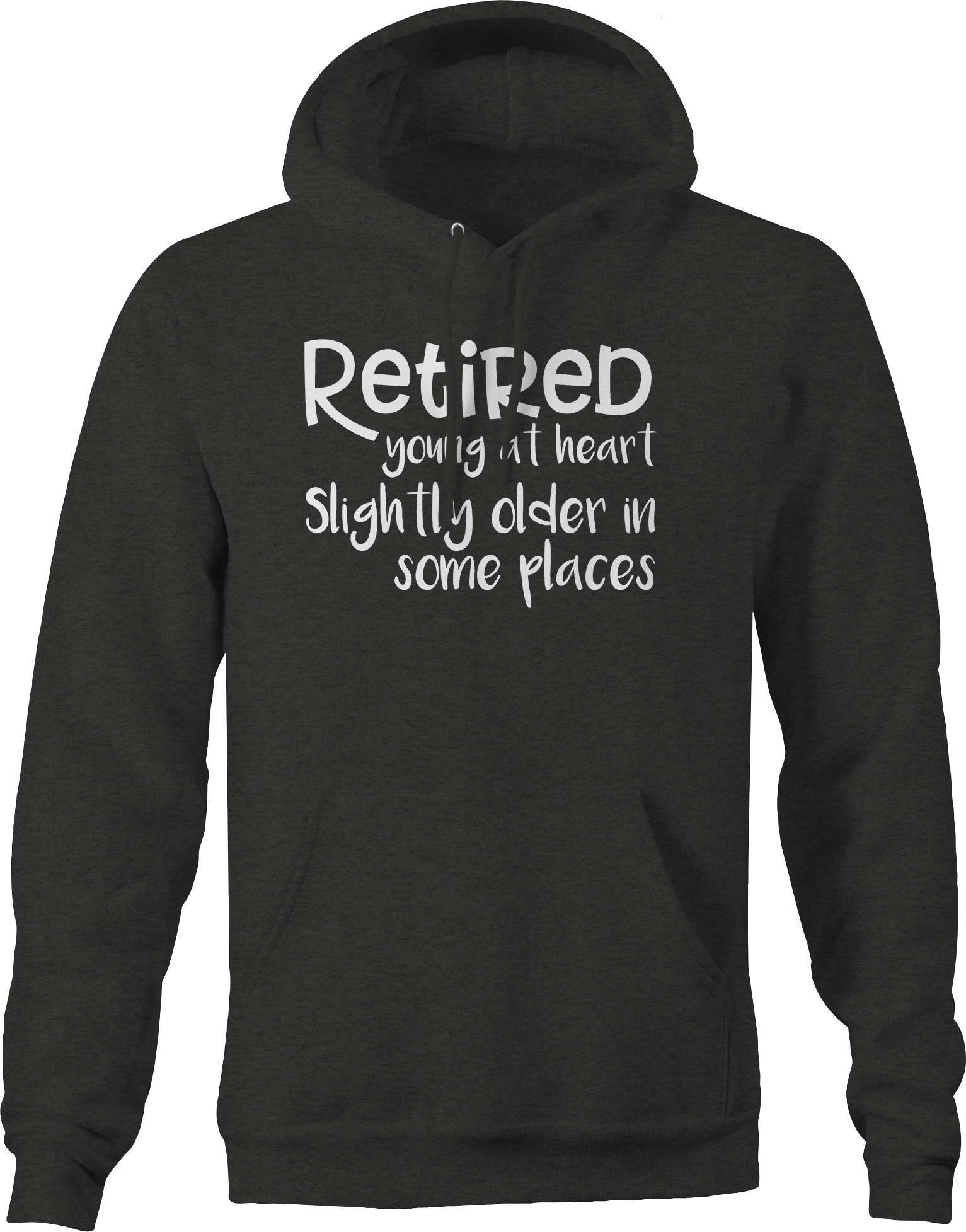 Retired Young at Heart Funny Retirement Hoodie for Big Men 3XL