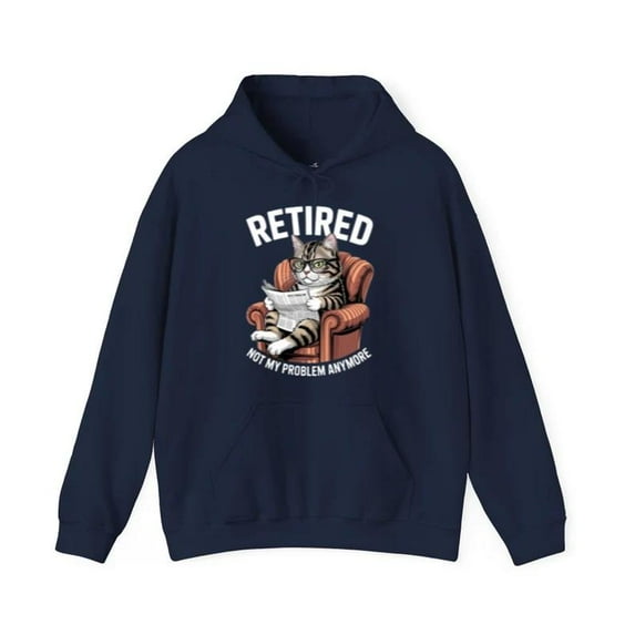 Retirement 2025 Cute Cat Funny Pet Lover Animal Humor Celebration Gift Hoodie, for men & women, up to size 5XL