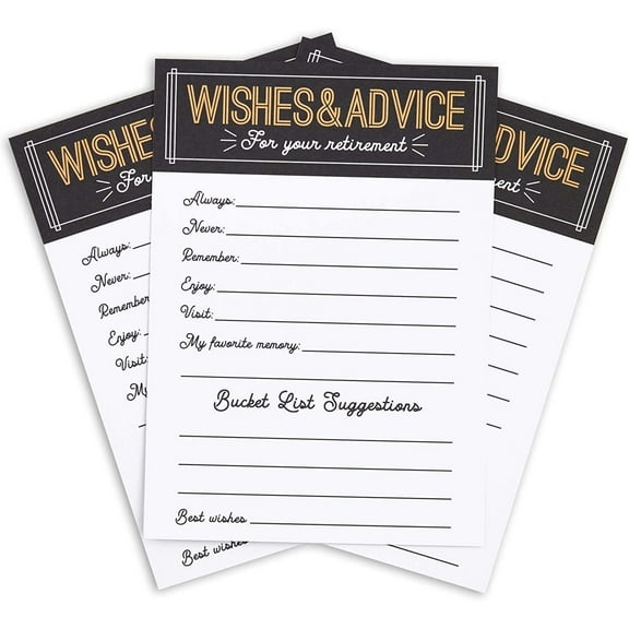 Retirement Advice and Wishes Cards (36 Pack)