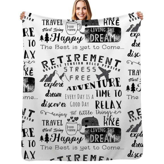 Retirement Apparel Flannel Blanket Warm Soft Bedding Throws Winter Camping Chair Sofa Bed
