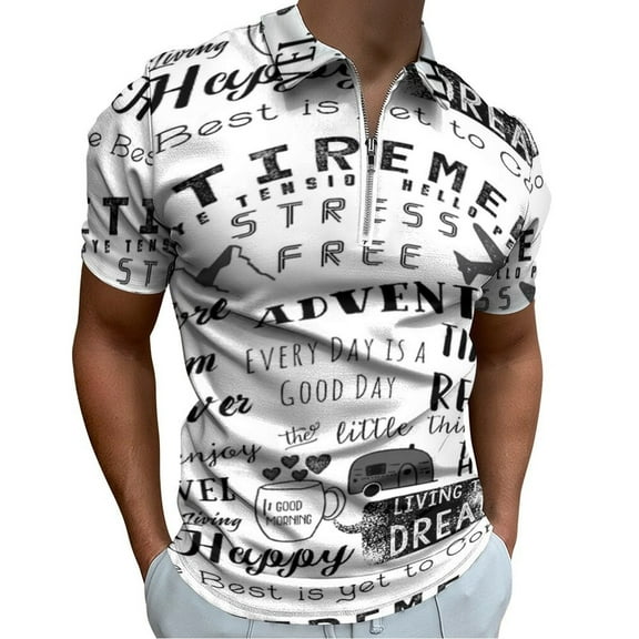 Retirement Apparel Men Zipper T-shirt Summer Casual Short Sleeve T-shirt Top