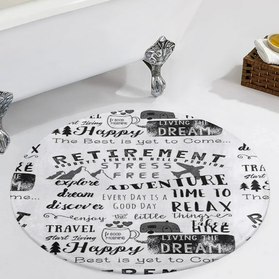 Retirement Apparel Round Carpet Circle Rug Outdoor Patio Area Rug Washable Large Area Rugs Hallway Room Decor Fitness Mats