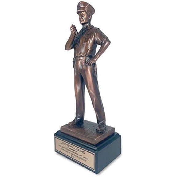 Retirement Award for Police Officer - Customized Trophy Antique Bronze Resin Statue Trophy - Personalized for Cop or Leo - 11.5 Inches Tall$$Gift Supply & Awards