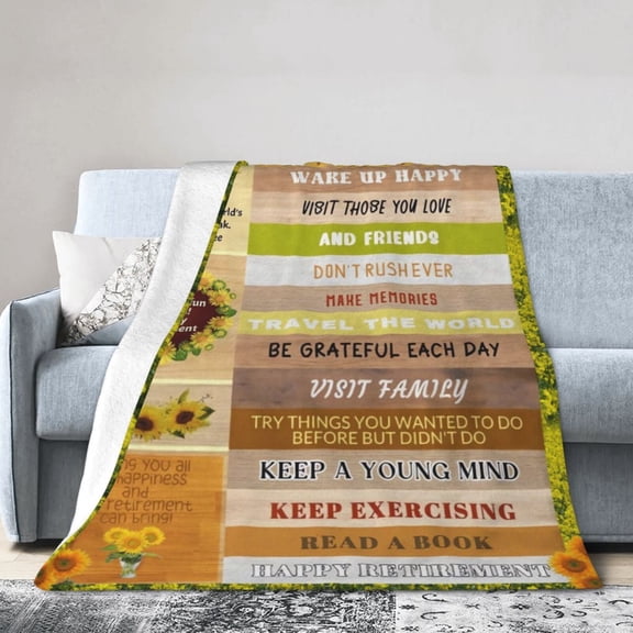 Retirement Blanket Gifts For Kids Adults - Lightweight Throw Blanket For Bedroom Living Room Decor Soft Fuzzy Fleece Cozy Plush Bed Couch 60"X50"