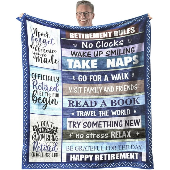 Retirement Blanket Retirement Gifts for Women 2024 Best Retirement Gifts - Happy Retirement Blanket - Gifts for Retirement for Nurse Nurse Coworker Boss Lady Friend Woman 50''x60''