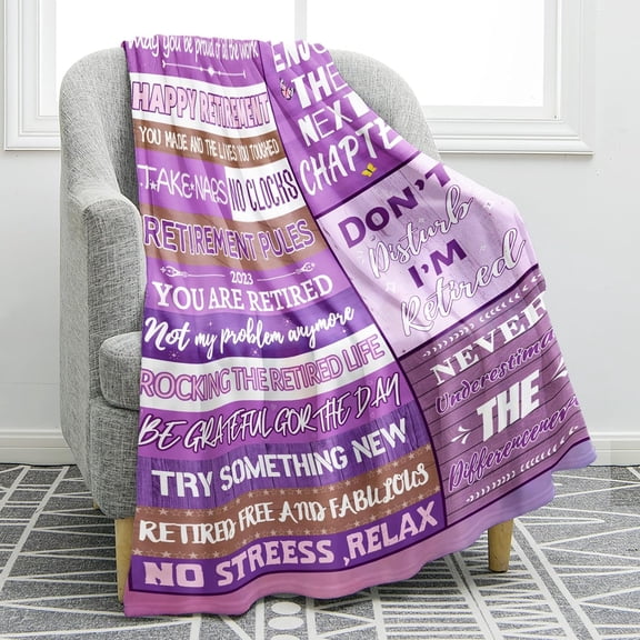 Retirement Blanket Gifts for Women Men Mom Dad Birthday Christmas Retirement Presents for Husband Wife Grandparents Nurses Doctors Teachers Colleague Plush Throw Blankets 60"x80"