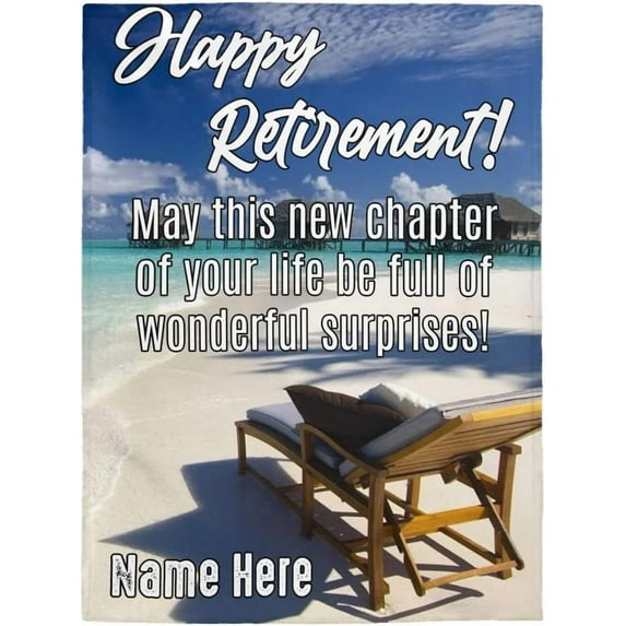 Retirement Blanket Personalized Happy Retirement Gifts for Women Men Soft Throw Blanket Best Retirement Gifts for Mom Dad Grandma Grandpa Boss Coworkers Friends Farewell Gifts Retire Party Gifts AA5