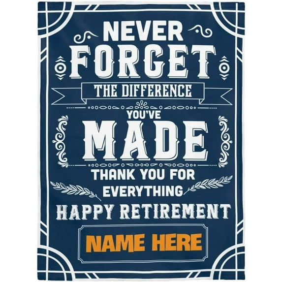 Retirement Blanket Personalized Happy Retirement Gifts for Women Men Soft Throw Blanket Best Retirement Gifts for Mom Dad Grandma Grandpa Boss Coworkers Friends Farewell Gifts Retire Party Gifts AA5