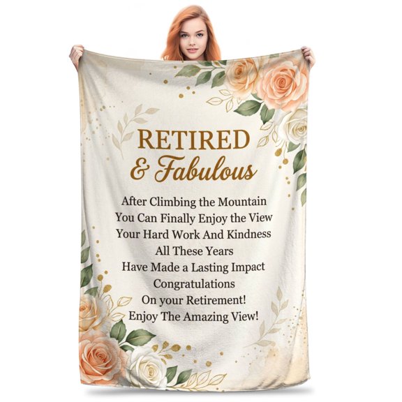 Retirement Blanket, Retirement Gift for Women, Retired Gift Idea, Farewell Throw Blanket for Coworkers, Retirement Decorations 50x40