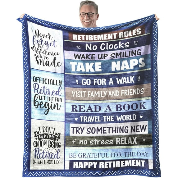 Retirement Blanket Retirement Gifts for Women 2024 Best Retirement Gifts - Happy Retirement Blanket - Gifts for Retirement for Nurse Nurse Coworker Boss Lady Friend Woman 50''x60''