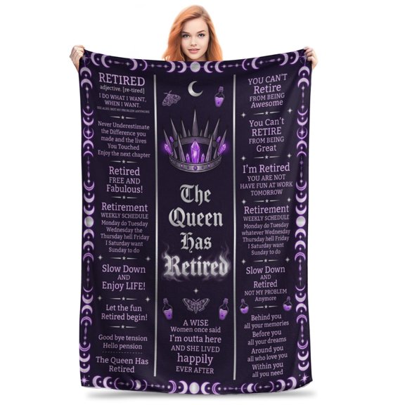 Retirement Blanket, Thoughtful Gift for Women, Retired Keepsake Blanket for Coworkers, Farewell Leaving Present 50x40