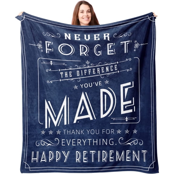 Retirement Blanket for Women Men Teacher Happy Retirement Gifts Flannel Throw Blanket 60“*50"