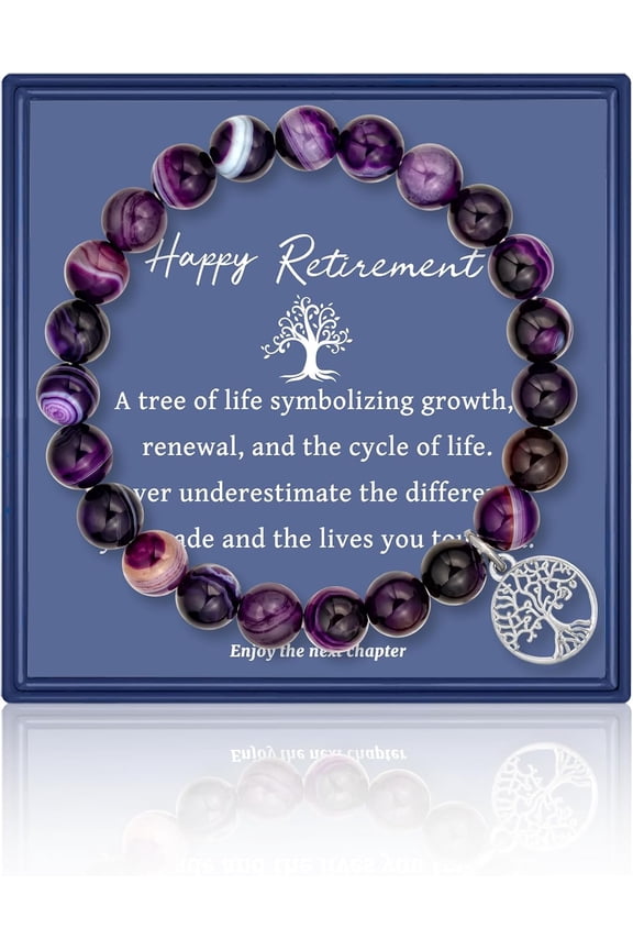 Retirement Bracelet with Tree of Life, Retirement Gifts for Women 2025, Happy Retirement Gifts for Mom, Aunt, Grandma, Teacher, Coworker