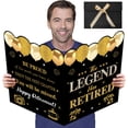 thumbnail image 1 of Retirement Card for Man Woman, Black Gold Large Retirement Card for Signing Jumbo The Legend Has Retired Guest Book Greeting Card with Envelope Retired Decorations Gift, 1 of 6