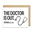 thumbnail image 1 of Retirement Card for Doctors – "The Doctor is Out, Retired 2025" Design – Perfect Gift for Physicians Thanking Them for Their Service, 1 of 3