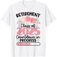 thumbnail image 1 of Retirement Class Of 2025 Countdown In Progress Teacher Women T-ShirtMen and women can wear white T-shirts, gifts. Age: M,，L，XL，2XL,3XL, 140XL, 1 of 4