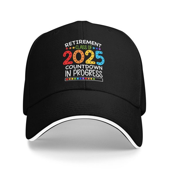 Retirement Class Of 2025 Countdown In Progress Unisex Sandwich Cap Classic Baseball Capunisex Adjustable Casquette Dad Hat