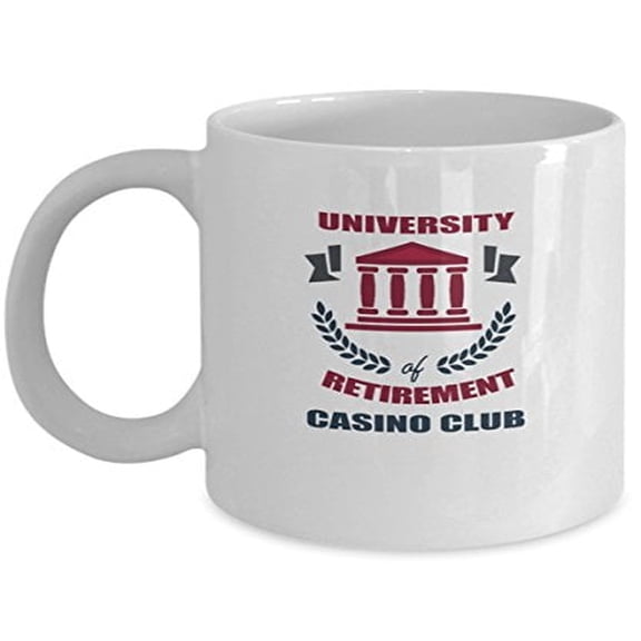 Retirement 11 oz Coffee Mug - Casino Theme White Ceramic Gift