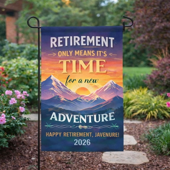 Retirement Garden Flag Welcome Party, Personalized Name Yard Banner Newly Retired Gift