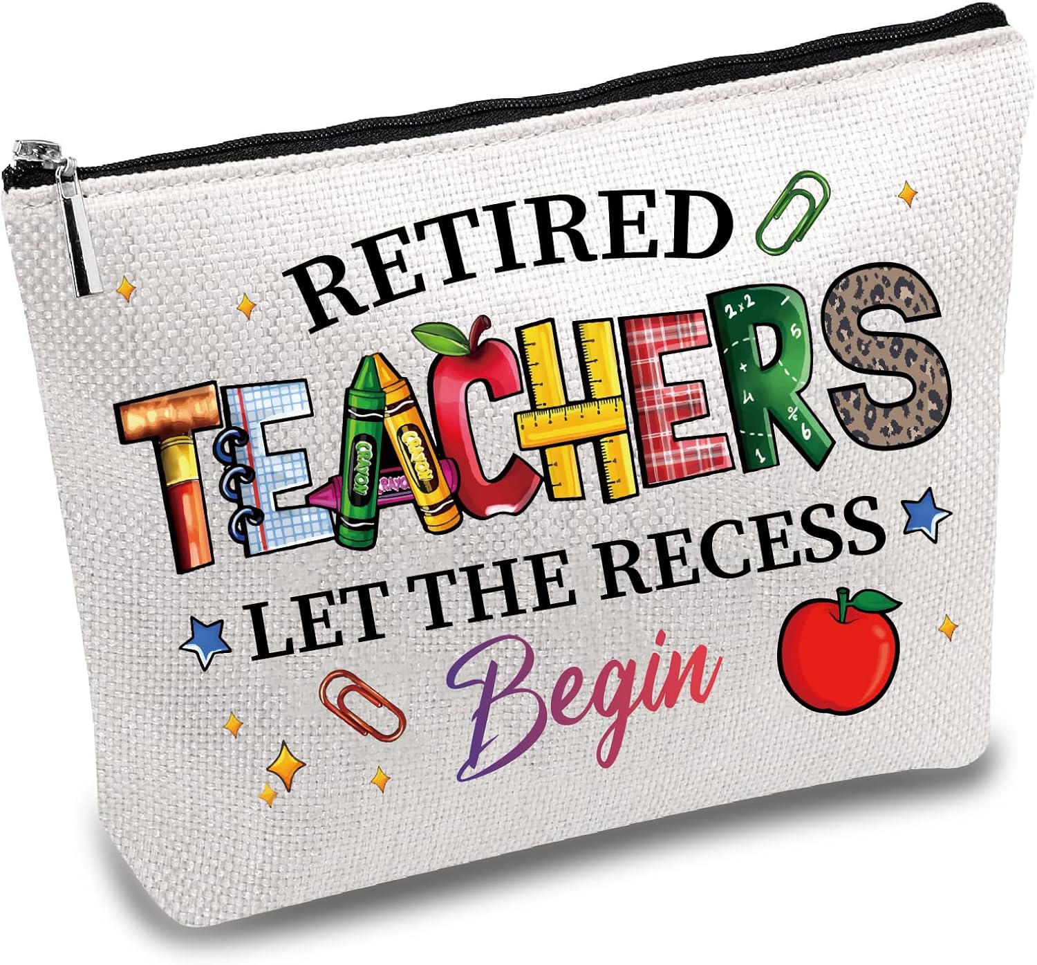 Retirement Gift Makeup Bag Teachers Canvas Cosmetic Bag Multi Purpose ...
