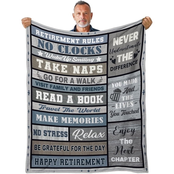 Retirement Gift for Men 2024, Retired Gifts for Men, Happy Gifts for Retirement, Retirement Blanket for Men, Holiday, Christmas, Thanksgiving Gifts for He, 50x60