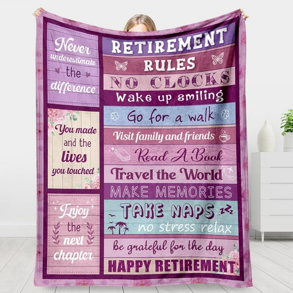 Retirement Gift for Woman, Best Retirement Gifts for Women Men 2024, Best Retirement Gifts Ideas, Going Away Farewell Gifts for Coworkers Friends, Happy Retirement Gifts Blanket 60X50in