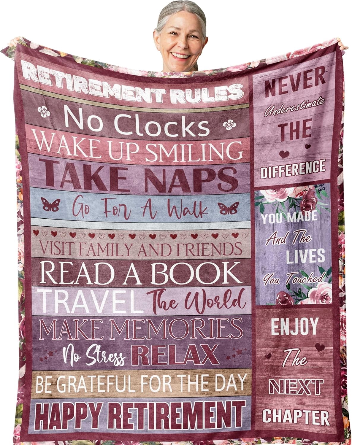 Retirement Gift for Woman, Best Retired Gifts for Women/Men 2025, Retire Gift Ideas, Funny Presents for Retirement Coworker/Teacher/Nurse/Mom, Soft Blanket