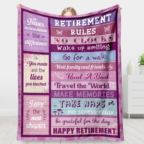 Retirement Gift for Woman, Best Retirement Gifts for Women Men 2024, Best Retirement Gifts Ideas, Going Away Farewell Gifts for Coworkers Friends, Happy Retirement Gifts Blanket 60X50in