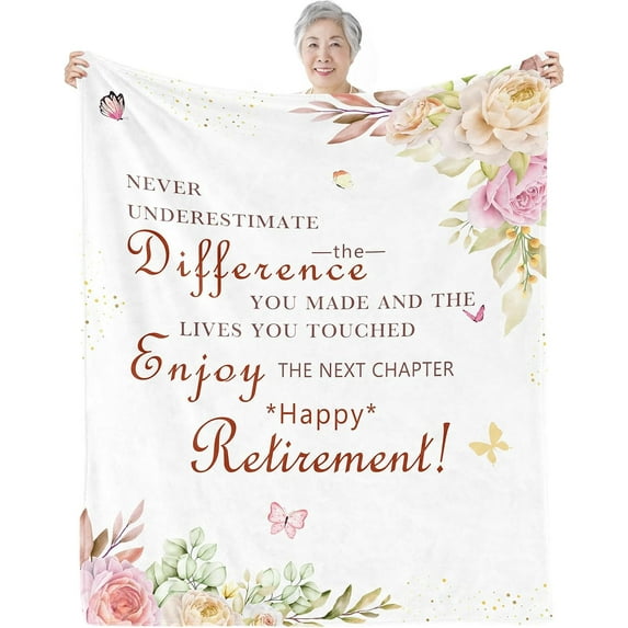 Retirement Gift for Woman, Funny Retirement Gifts for Women 2024, Cool Retirement Gifts, Farewell Gifts for Coworkers, Womens Goodbye Gifts, Happy Retirement Blanket 50"x60"
