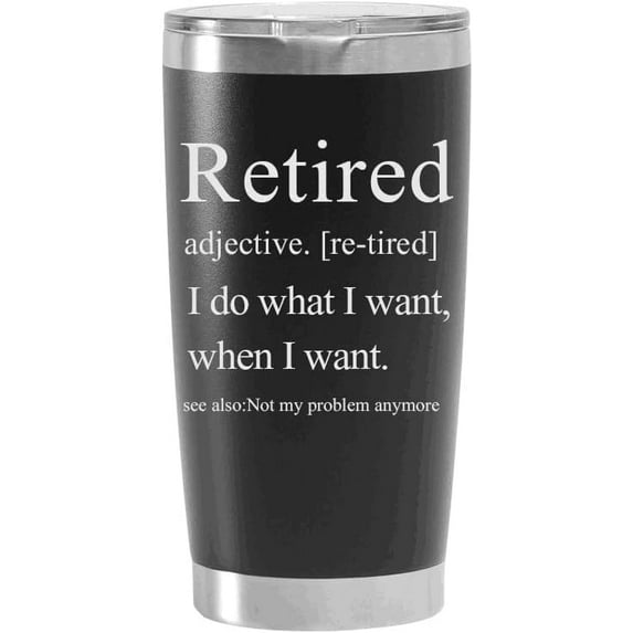 Retirement Gift for Woman,Gifts for Men,Women,Gifts for Dad''s Birthday Holiday Christmas,Dad Gifts for Retired Dad Grandpas,Stylish 20 oz Black Tumblers,Cup,Mug
