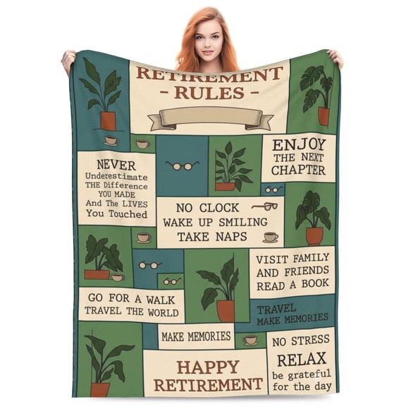 Retirement Gift for Woman, Happy Retirement Gift for Women Men, Retirement Blanket for Mom Teacher Nurse Coworker Retirees, Retirement Party Decor 50x40