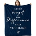 thumbnail image 1 of Retirement Gift for Woman Men, Thank You Gifts for Men Blue Blanket 60"x50", Staff Volunteer Librarian Appreciation Gifts, Chaos Coordinator Gifts for Men, You Make a Difference Gifts, 1 of 5