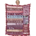 thumbnail image 1 of Retirement Gift for Woman, Retirement Blanket, Teacher Retirement Gifts for Women 2025, Best Happy Retirement Gifts, for Retired Women (Pink, 60x50in), 1 of 5
