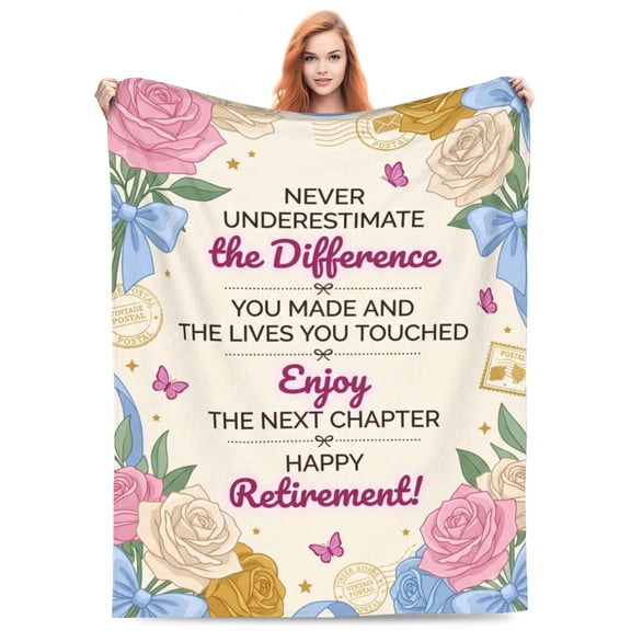 Retirement Gift for Woman, Retirement Blanket for Women/Men, Farewell Gifts for Coworkers, Going Away Goodbye Present for Mom Teacher Nurse Throws Blankets 50x40