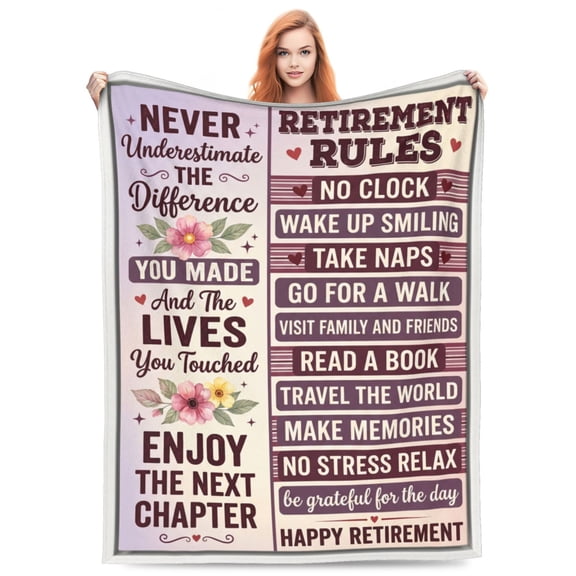 Retirement Gift for Woman, Retirement Gifts for Women Men, Happy Retirement Gifts for Women Mom Teacher Nurse Coworker Retirees, Happy Retirement Party Decorations, Retirement Blanket 50x40
