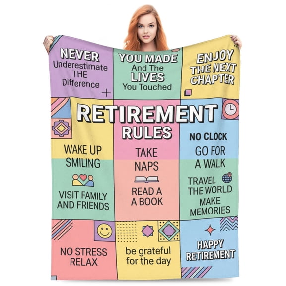 Retirement Gift for Woman, Retirement Gifts for Women Men, Happy Retirement Gifts for Women Mom Teacher Nurse Coworker Retirees, Happy Retirement Party Decorations, Retirement Blanket 50x40