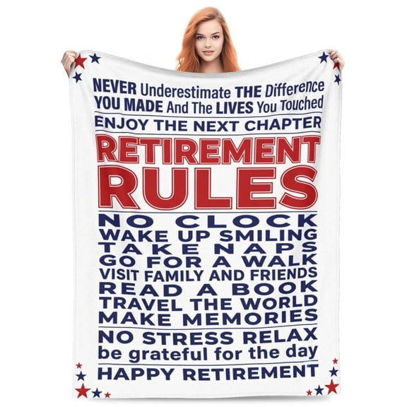 Retirement Gift for Woman, Retirement Gifts for Women Men, Happy Retirement Gifts for Women Mom Teacher Nurse Coworker Retirees, Happy Retirement Party Decorations, Retirement Blanket 50x40