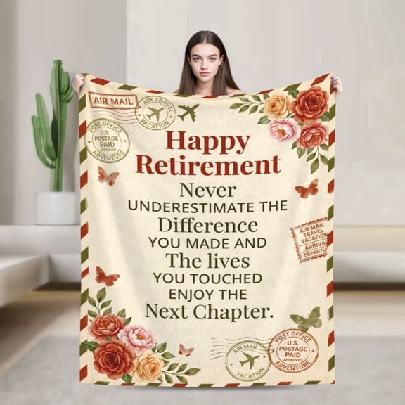 Retirement Gift for Woman, Retirement Gifts for Women, Retirement Blanket for Women Teacher Nurse Coworker, Funny Retire Farewell Gifts for Coworkers Boss 50x40
