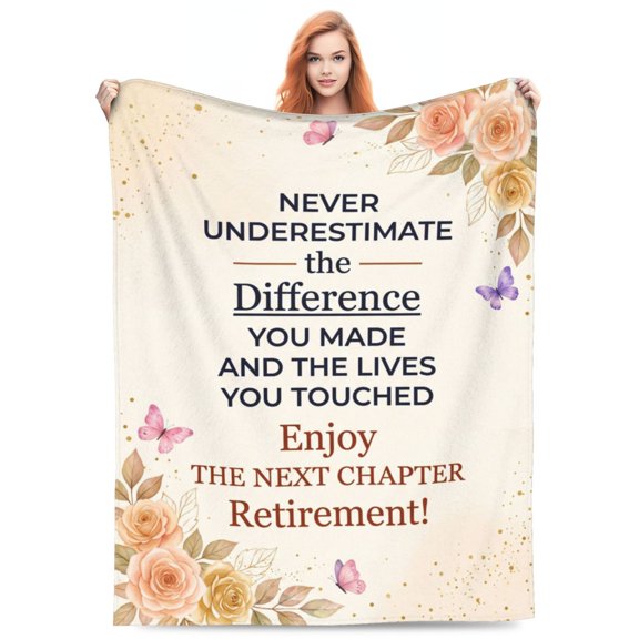 Retirement Gift for Woman, Retirement Gifts for Women Throw Blanket, Best Retired Gifts for Women Teacher Nurse Mom, Going Away Goodbye Leaving Gift for Coworkers Friends 50x40