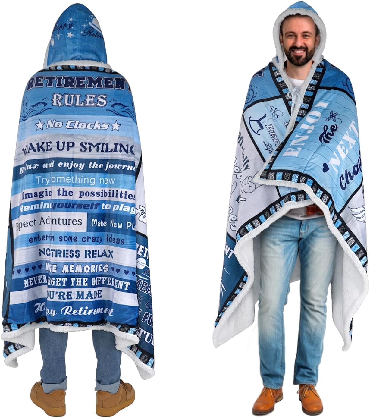 Retirement Gift for Women 2024,Double Layer Sherpa Retirement Wearable Blanket Hoodie,Going Away Funny Retirement Goodbye Gifts for Coworkers,Birthday for Women