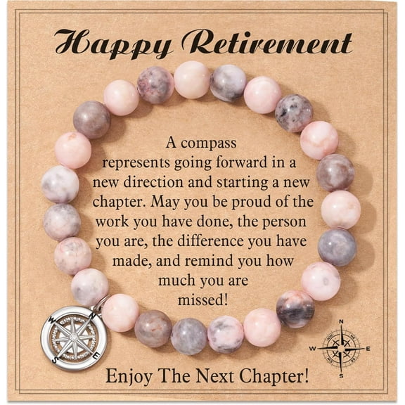 Retirement Gift for Women 2025 Colleague Leaving Gift, Compass Bracelet, Missing Farewell Gift for Colleague Friend Manager Woman Boss Teacher Employee