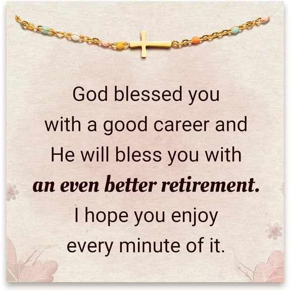 Retirement Gift for Woman, Retired Gifts for Teacher Nurse and Coworker, Retirement Bracelet, Cross Bracelet, Christian Jewelry