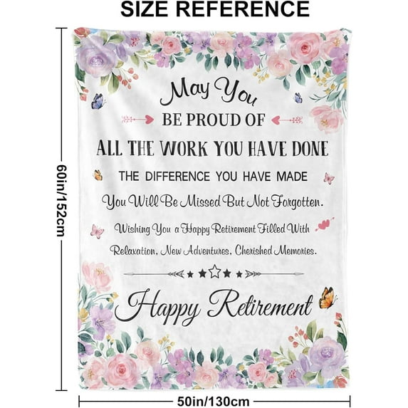 Retirement Gifts Blanket,Happy Retirement Gifts for Women,Retirement Gifts for Men,Coworker Goodbye Best Retirement Gifts Ideas Retired Throw Blankets Flannel Blanket 50"x 60"