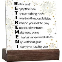 Retirement Gifts Ceramic Desk Signs,Relax And Enjoy The Ride Ceramic Table Sign For Home Shelf Bedroom Tabletop Desk Decor,Rustic Going Away Gift Sign Decor For Coworker Colleagues Friends