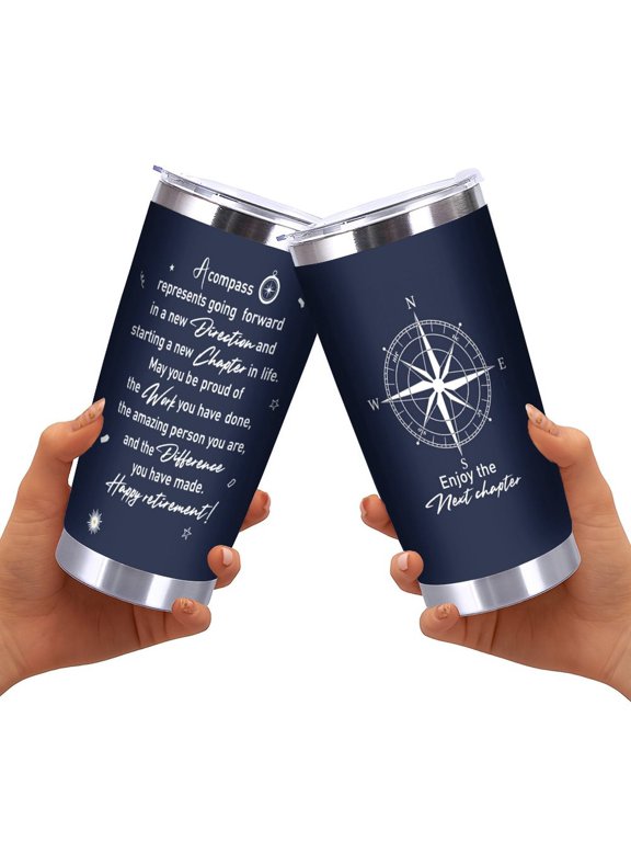 Retirement Gifts for Men , 20 Oz Retired Tumbler Cup with Lid & Straw,Retirement Gift Stainless Steel Cup with Keychain & Card for Men Him Husband Teachers Boss Coworkers Xmas Gifts